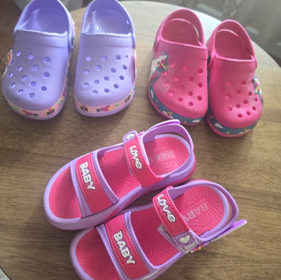 Colorful Kids Sandals and Clogs Set - Picture 1 of 8